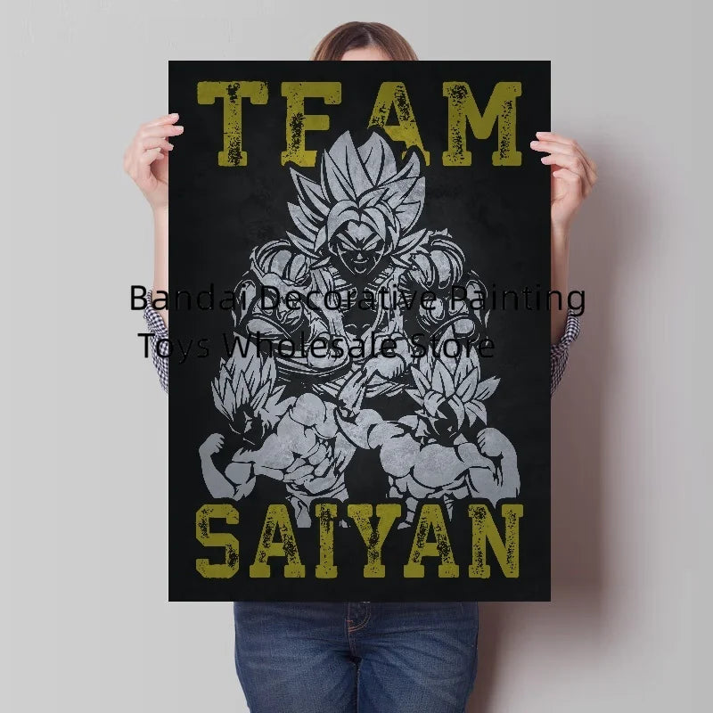 Bandai Classic Anime Goku Vegeta Dragon Ball Mural Cartoon Home Decor Living Room HD Poster Painting Christmas Gift for Children