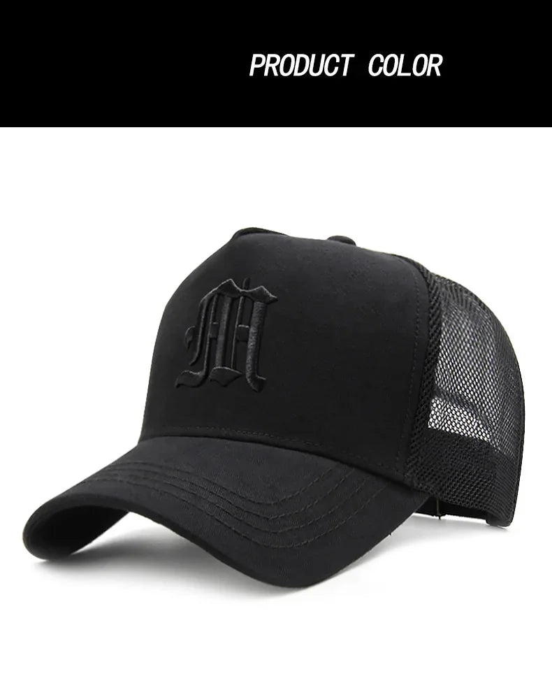 New Men's Large Size 65cm High Top Baseball Cap Tide Big Head Summer Thin Mesh Breathable Trucker Cap Embroidery Sun Hat Women