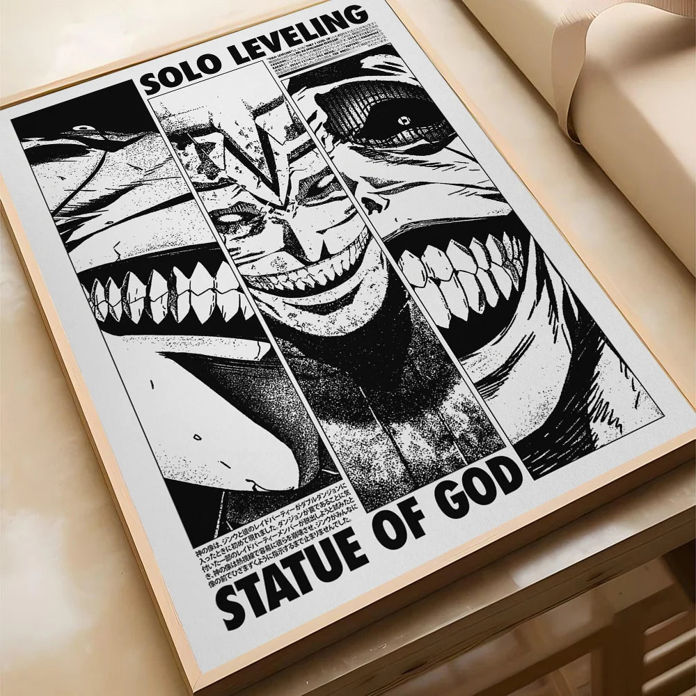 1pc S-Solo L-Leveling Poster Self-adhesive Art Waterproof Paper Sticker Coffee House Bar Room Wall Decor
