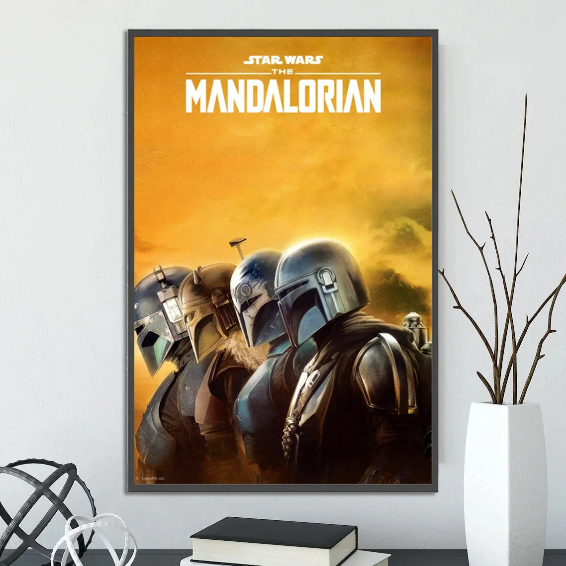Star Wars Mandalorian Self-adhesive Poster Figures Home Decoration Painting Wall Art Computer Room Decor Kid Gift Yoda Wallpaper