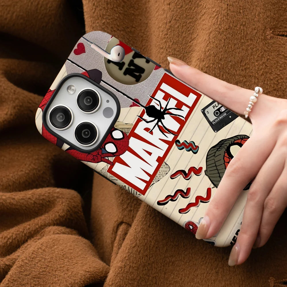 M-marvel s-spider man Phone Case Phone Case Film shell For iPhone 16 15 14 13 12 11 Pro Max Plus