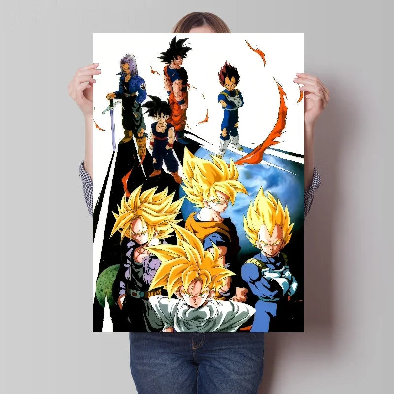 Bandai Classic Anime Dragon Ball HD Poster Goku Gohan Vegeta Piccolo Friza Retro Canvas Painting Print Wall Art Children Gift