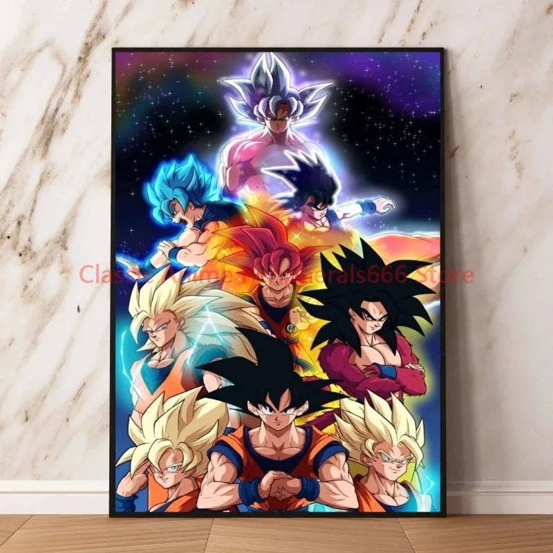 Canvas Wall Art Dragon Ball Goku Aesthetic Poster Room Home Decoration Paintings Hanging Classic Birthday Gifts