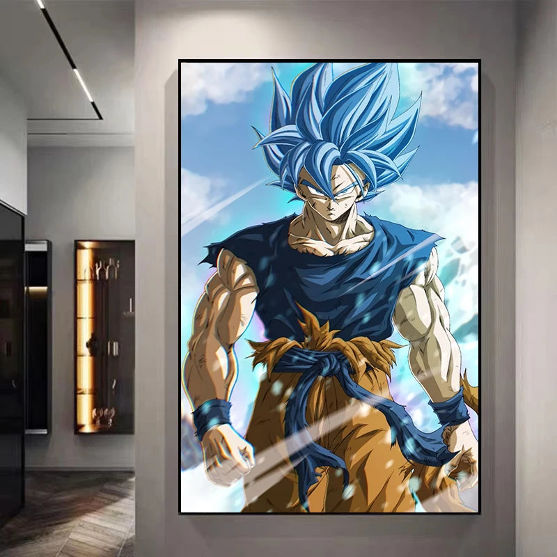 Dragon Ball Decorative Painting Sun Wukong Super Saiyan Japanese Anime Hanging Picture Living Room Bedside Mural
