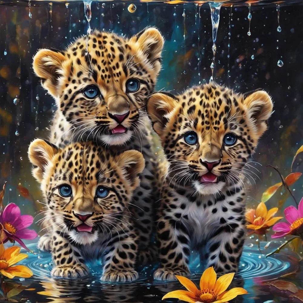 Momoart Diamond Embroidery Leopard DIY Painting Animal Full Square Round Mosaic Needlework Wall Decor