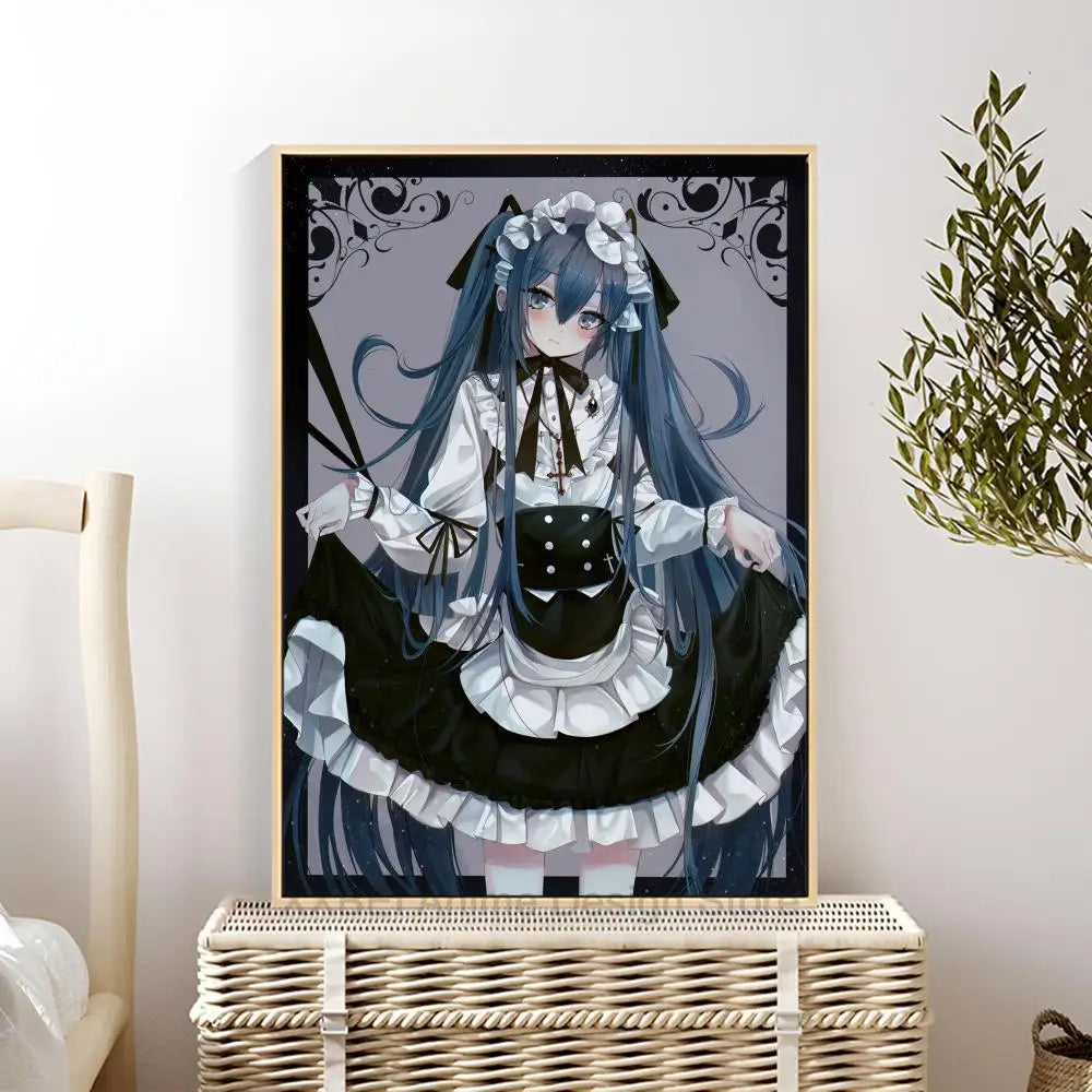 Virtual Idol H-Hatsunes M-MikU Poster Modern Art Mural Indoor Wall Sticker Bedroom Bedside Display Decorative Painting