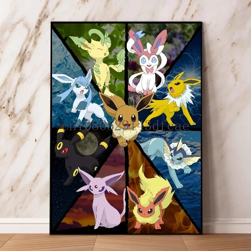 Pokemon Peripherals Pikachu Gyarados Squirtle Charmander Canvas Painting Anime Wall Art Prints Living Room Decor Posters Gifts