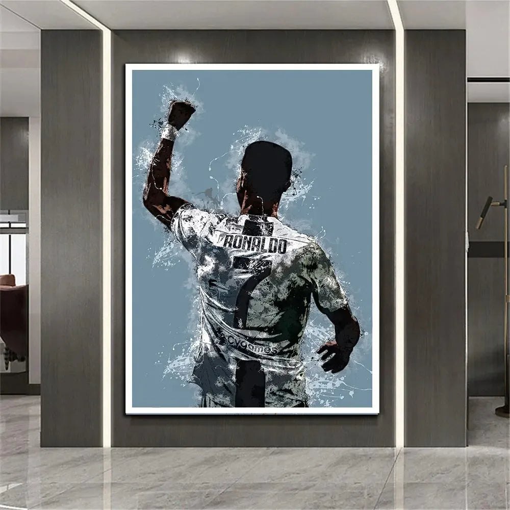 Portugal Super Football Star C-CR7 Poster Prints Motivational Quotes Canvas Painting Soccer Fans Room Decor No Frame