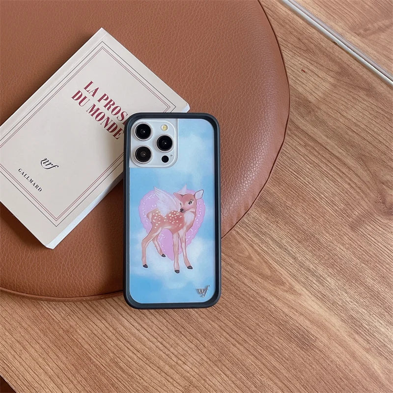 Wildflower 3D Little Angel Devil Phone Case for iPhone 16 15 14 13 12 Pro Max Plus 16pro 15pro WF Fawn Precious Pony Cute Cover