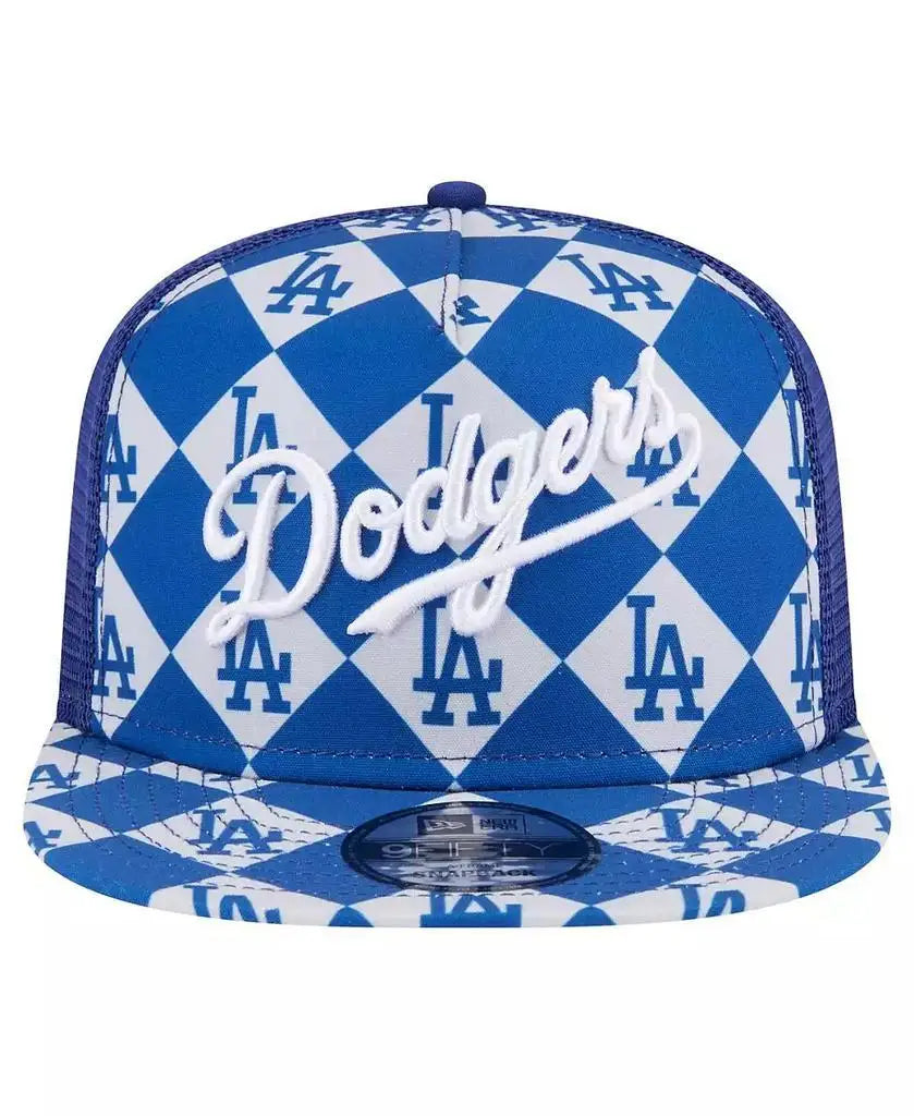 New Era | Men's Royal Los Angeles Dodgers Seeing Diamonds A-Frame Trucker 9FIFTY Snapback Hat