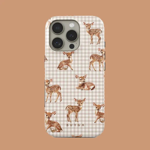 Cute Little Deer BURGA Phone Case for iPhone 16 15 14 13 12 11 X XS XR XSMAX 7 8 Pro Max Plus Luxury Double-layer Back Cover