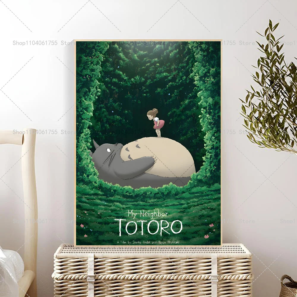 1PC Anime M-My N-Neighbor T-Totor Poster Self-adhesive Art Waterproof Paper Sticker Coffee House Bar Room Wall Decor