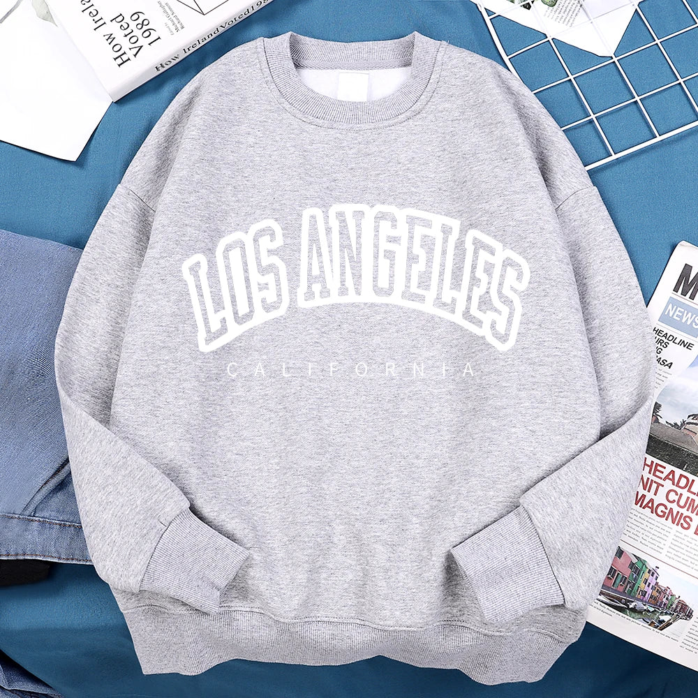 Los Angeles California City Hoody Men Women Fashion Loose Hoodie Hip Hop Fleece Sweatshirt Fashion Crewneck Pullover Couple