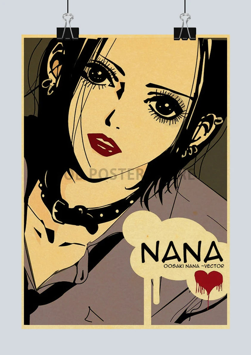 Japan Anime NANA Posters Retro Kraft Paper Sticker Poster 2021 Arrivals Bar Cafe Decor Nostalgia Gift Funny Prints Wall Painting