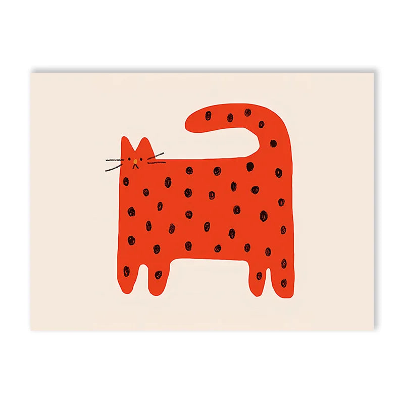 Cute Cartoon Colorful Animal Poster Children's Room Field Nursery Kindergarten Decoration Canvas Home Wall Art