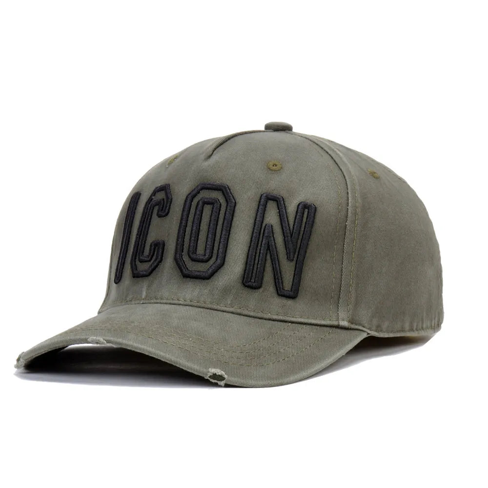 DSQICOND2 Brand 100% Cotton Baseball Caps ICON Letters High Quality Cap Men Women Customer Design Hat Black Cap Dad Hats