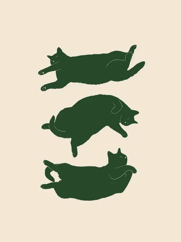 Funny Cat Dumpling Lazy Cat Illustration Abstract Line Poster Canvas Painting Nodic Wall Art Pictures Bathroom Home Decoration