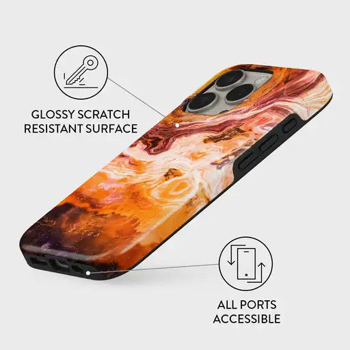 Pumpkin Spice Orange BURGA Phone Case for iPhone 16 15 14 13 12 11 X XS XR XSMAX 7 8 Pro Max PlusDouble-layer Back Cover