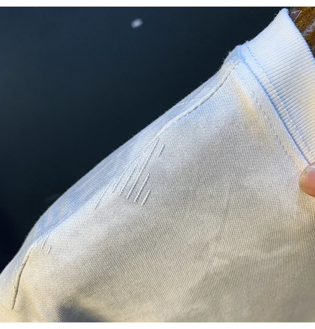 High end embroidered men's short sleeved shirt, summer high-density T-shirt, halo printed loose half sleeved shirt