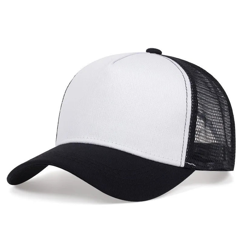 Custom Logo 5 Panel Baseball Cap For Women Men Cotton Embroidery Print Text Trucker Dad Hat Summer Outdoor Casual Mesh Hats