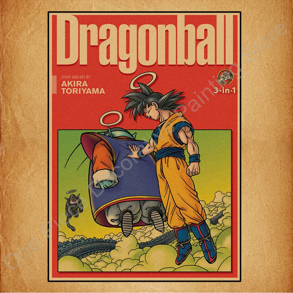 Bandai Classic Anime Retro Dragon Ball HD Poster Goku Gohan Vegeta Piccolo Friza Canvas Painting Print Wall Art Children Gift