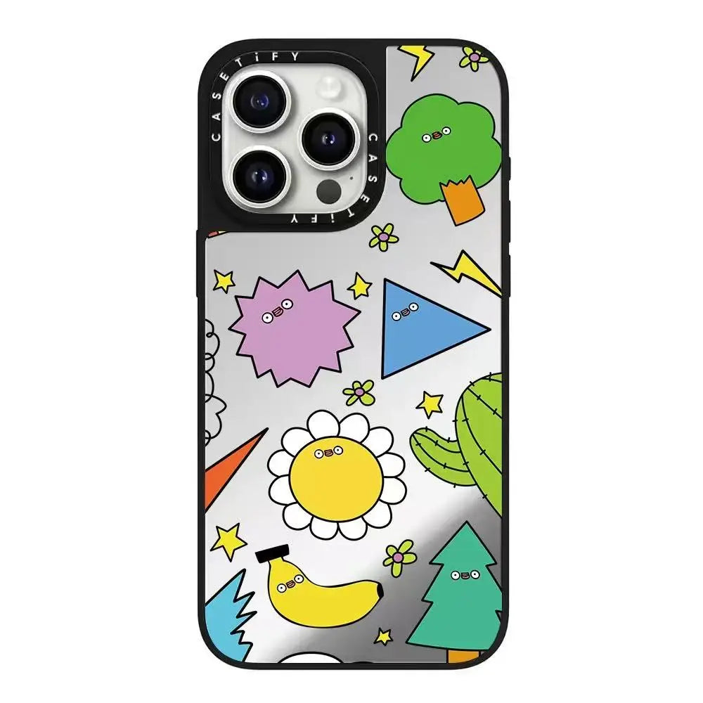 CASET Collaborative Quirky World iPhone 16 pro Max Case Anti-Fall Mirror Finish Phone Cover for Apple Devices