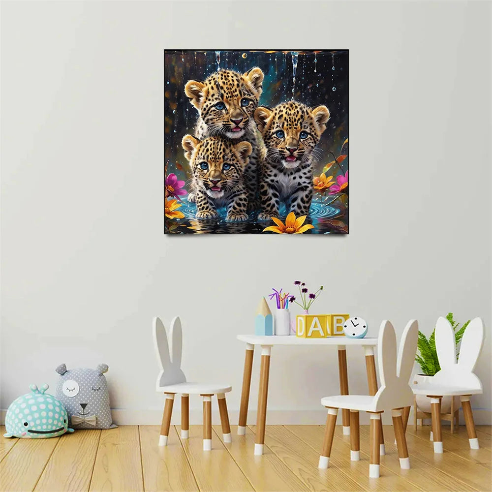 Momoart Diamond Embroidery Leopard DIY Painting Animal Full Square Round Mosaic Needlework Wall Decor