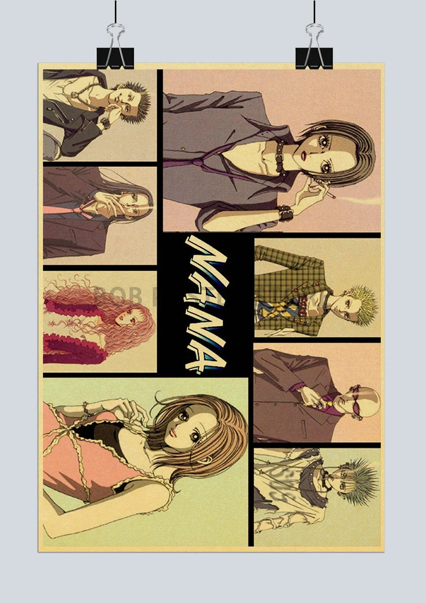 Japan Anime NANA Posters Retro Kraft Paper Sticker Poster 2021 Arrivals Bar Cafe Decor Nostalgia Gift Funny Prints Wall Painting