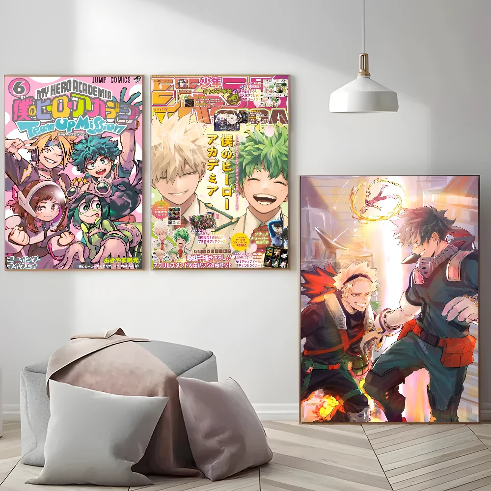 My Hero Academia Kaminari Denki Classic Anime Poster Fancy Wall Sticker for Living Room Bar Decoration Decor Art Wall Stickers