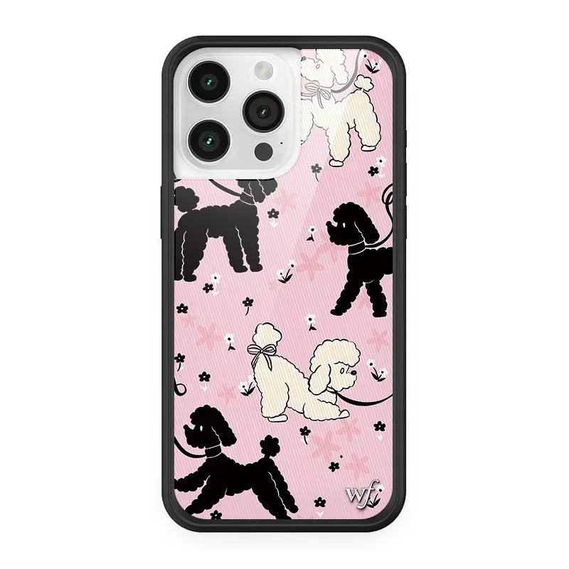Fashion Wildflower Cartoon Swans Phone Case for iPhone 13 Pro 14 pro 15 Max 16 pro max 12 Cute Puppy WF Deer Cherry Protection