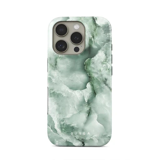 Green Jade Pattern BURGA Phone Case for iPhone 16 15 14 13 12 11 X XS XR XSMAX 7 8 Pro Max Plus Luxury Double-layer Back Cover