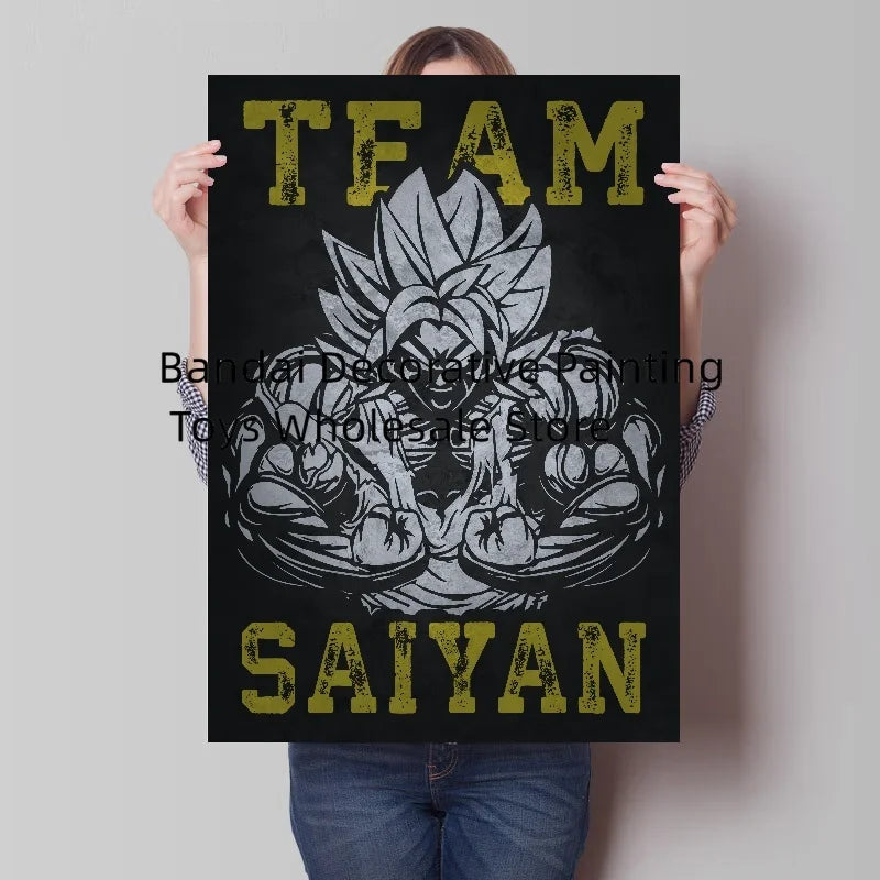 Bandai Classic Anime Goku Vegeta Dragon Ball Mural Cartoon Home Decor Living Room HD Poster Painting Christmas Gift for Children