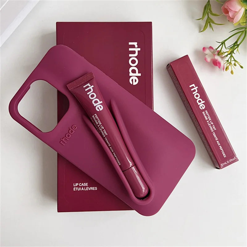 Autumn Edition New Rhode DIY Lipstick Lip Holder Soft Silicone Case for IPhone 16 15 14 13 12 11 Pro Max Plus Phone Stand Cover