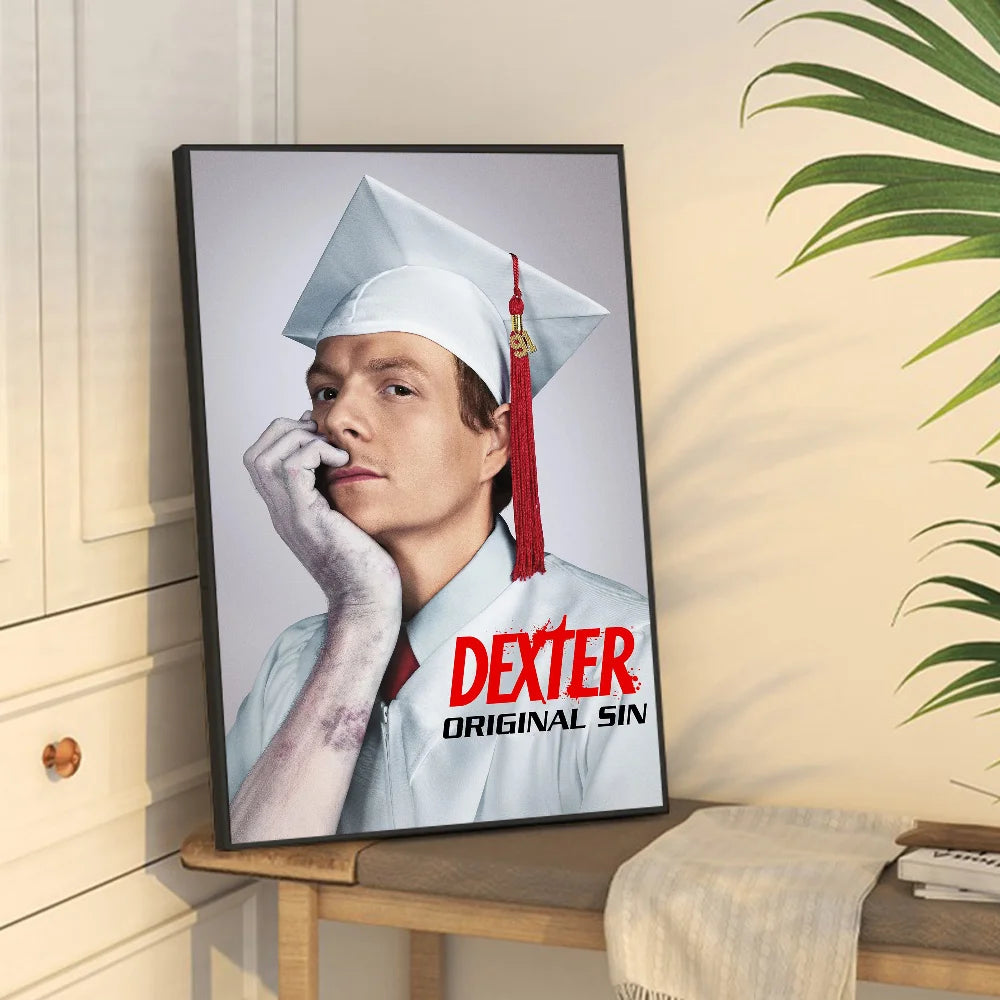 D-Dexter Movie Whitepaper Poster Waterproof Paper Sticker Coffee House Bar Aesthetic Art Wall Painting