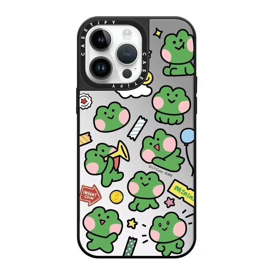 Garden Big Frog Mirror Apple 16 Pro Max Cartoon Phone Case