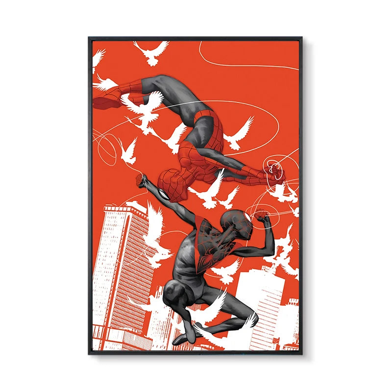 Marvel Super Hero Decorative Painting Anime Spider Man Art Poster Retro American Film Mural Home Childrens Room Wall Decor Print