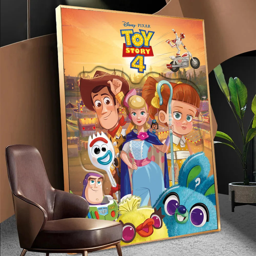 T-Toy S-Story Anime Posters Sticky Waterproof Paper Sticker Coffee House Bar Kawaii Room Decor
