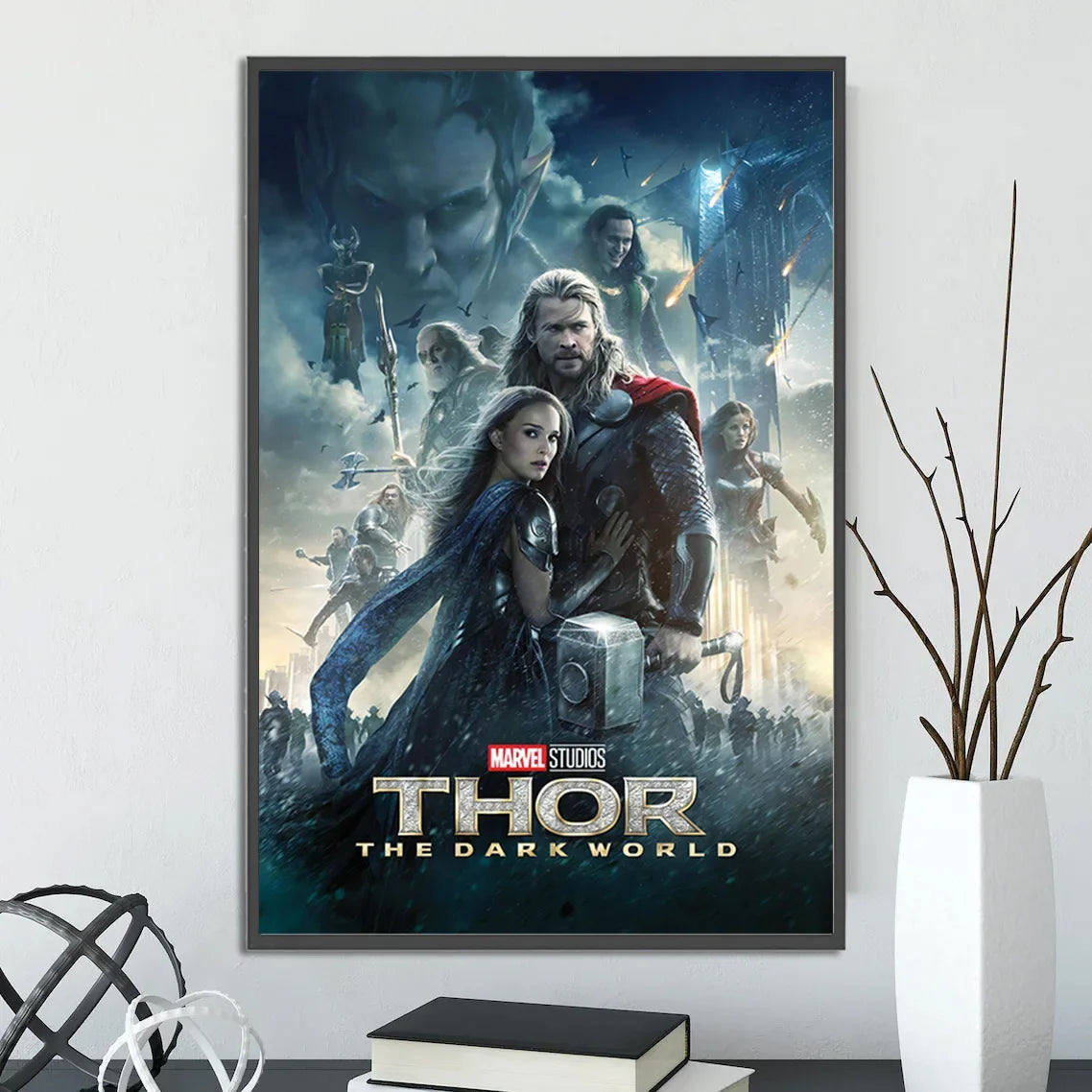 I-Iron Man M-Marvel Movie Poster Self-adhesive Wallpaper Figures Home Decoration Painting Wall T-Thor Art Bedroom Cartoons Decor