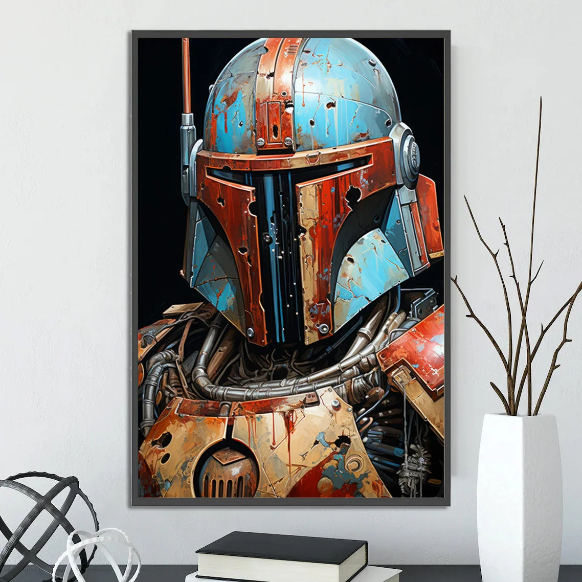 Star Wars Mandalorian Self-adhesive Poster Figures Home Decoration Painting Wall Art Computer Room Decor Kid Gift Yoda Wallpaper