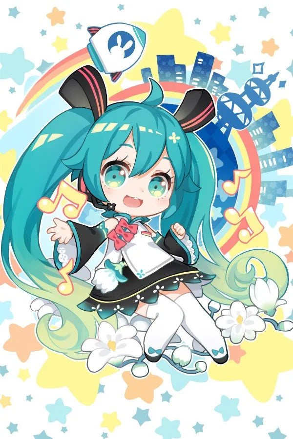 H-Hatsune Anime Miku-Poster Cartoon beautiful girl Anime Canvas Print Poster Poster Wall Art Decoration For Home Room Decoration