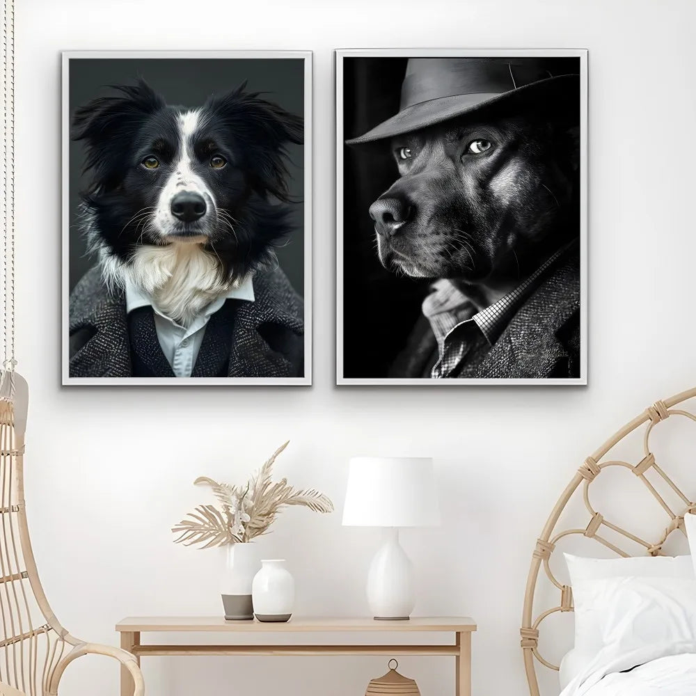 Dog friend funny spoof gift Poster 1pc Living room wall decor aesthetic Hallway Bedroom Bathroom Bar Festive Creative waterproof