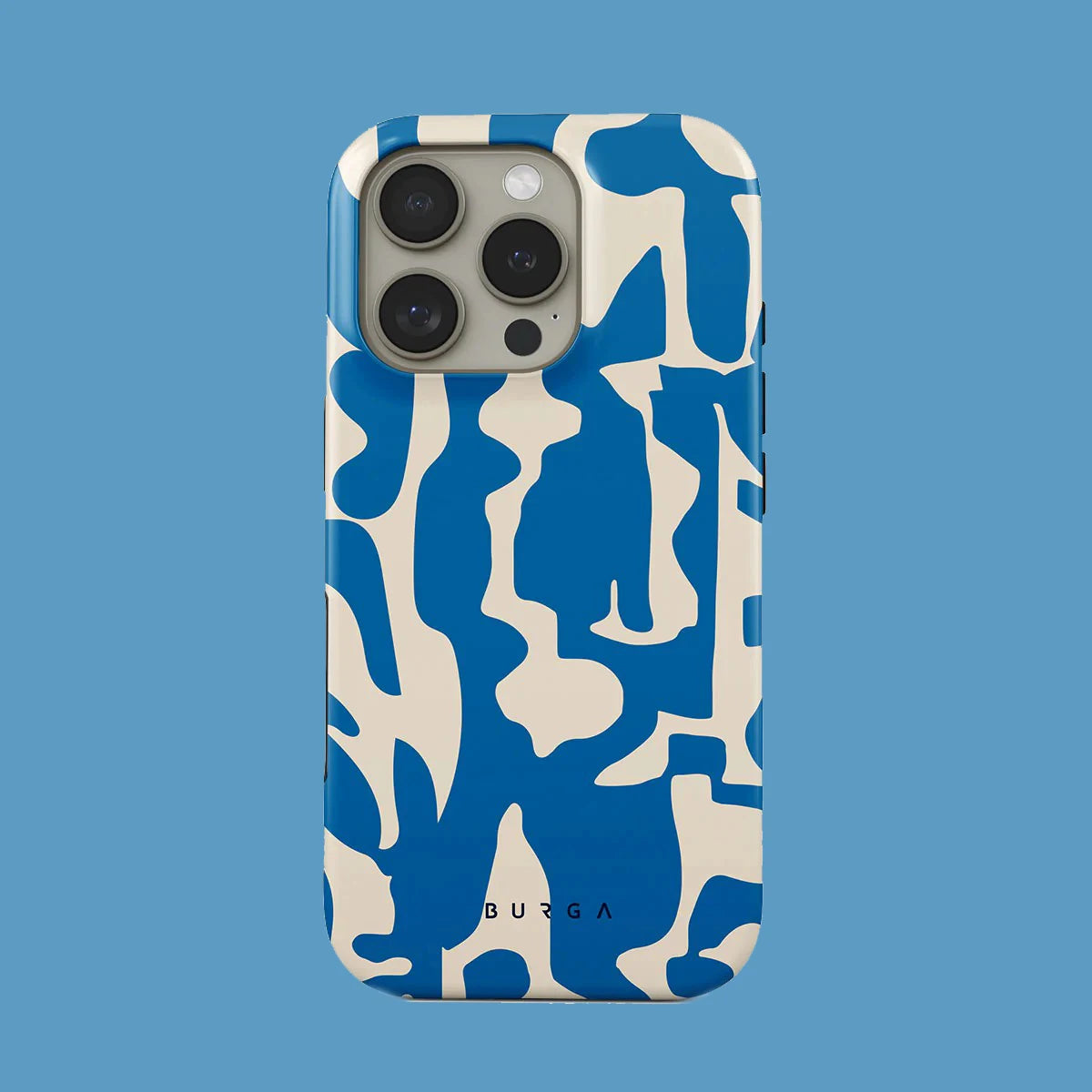 Blue and White Stripes BURGA Phone Case for iPhone 16 15 14 13 12 11 X XS XR XSMAX 7 8 Pro Max Plus Double-layer Back Cover