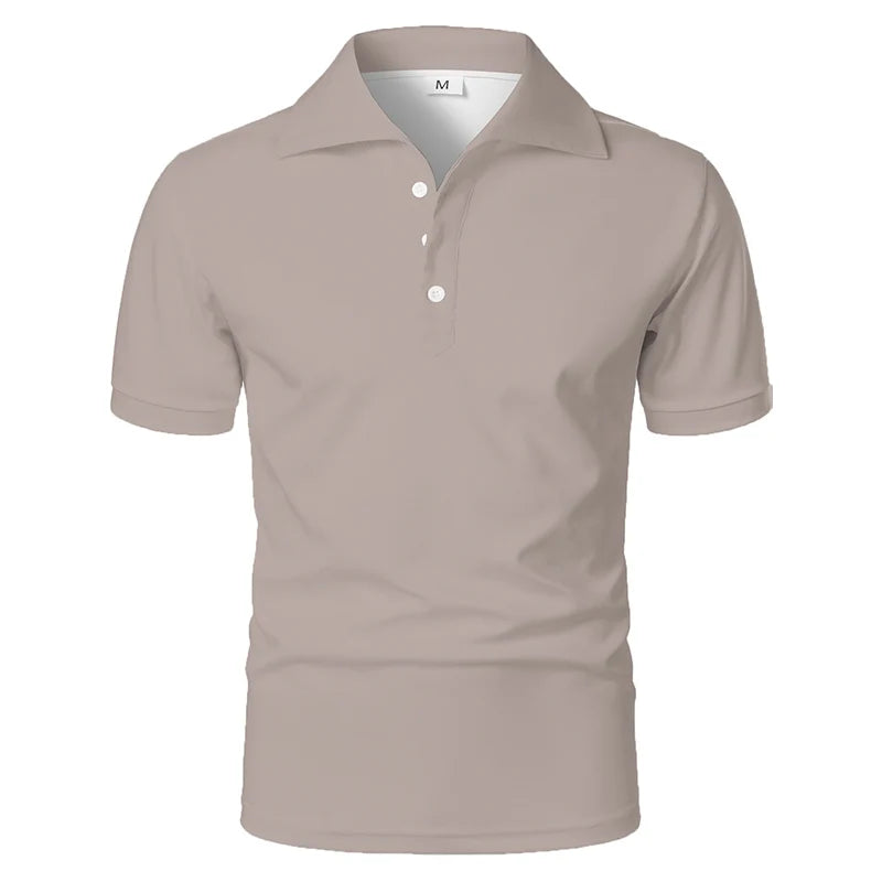Summer New Men Clothes Short Sleeve Business Pure Color Polo Shirt Men Clothes Fashion High Elasticity Comfortable Tops Polo