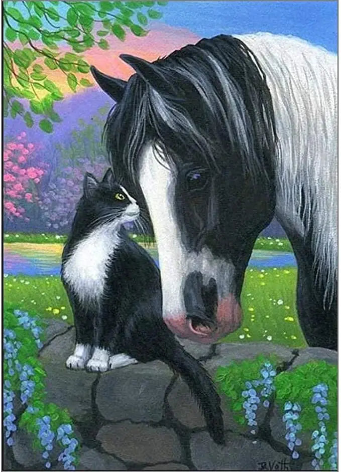 Diamond Embroidery Mosaic Horse Flower Home Decoration 5D Diy Diamond Painting Kits Animal Cross Stitch Crystal Picture Gift