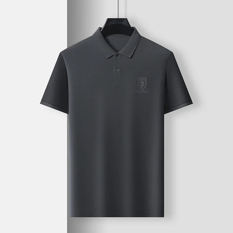 2024 Men's New Embroidered Cotton Business Leisure Short Sleeved POLO Shirt Fashion Short Sleeved Comfortable and Breathable Top