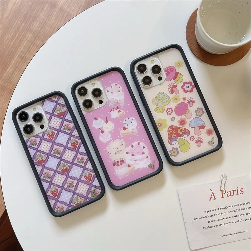 Wildflower 3D Wonderland Rabbit Phone Case for iPhone 16 15 14 13 12 Pro Max Plus 15plus Gemstone WF metal Logo Cover Funda