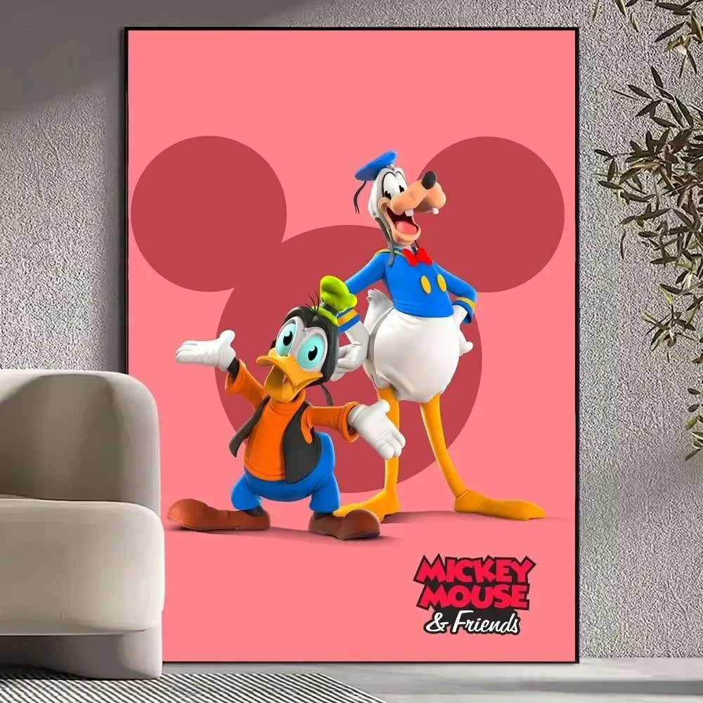 MINISO Canvas Painting Prints Wall Pictures Disney Mickey Mouse Anime Poster Living Room Decoration