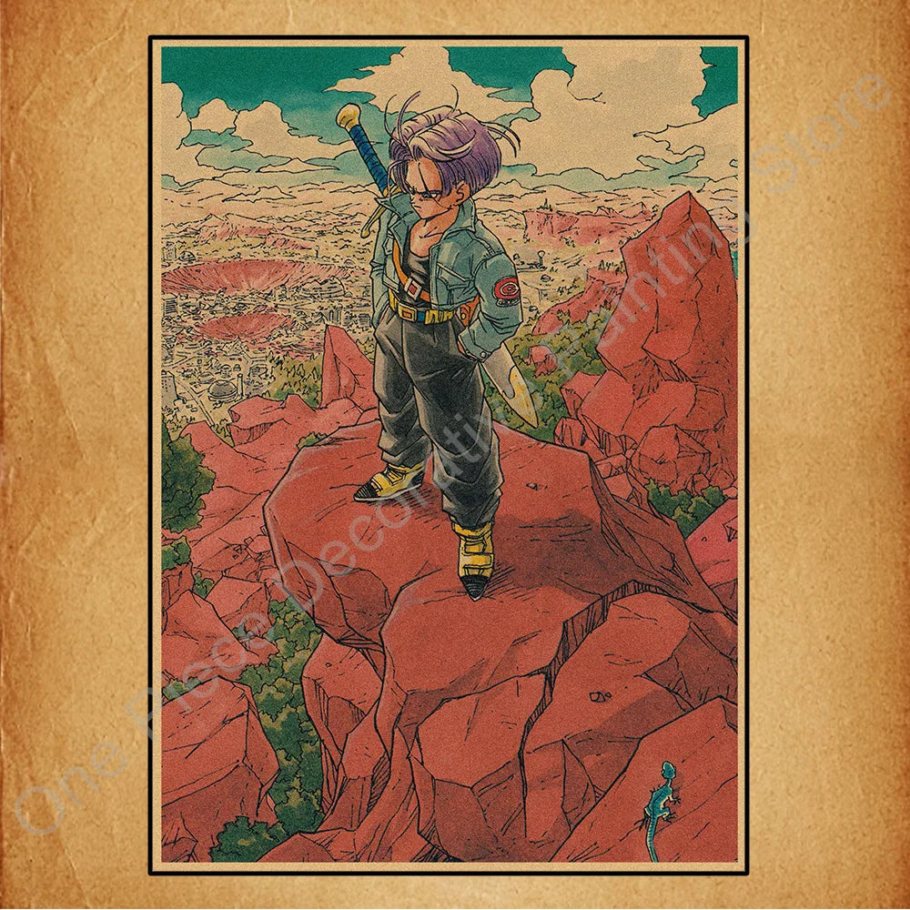 Bandai Classic Anime Retro Dragon Ball HD Poster Goku Gohan Vegeta Piccolo Friza Canvas Painting Print Wall Art Children Gift