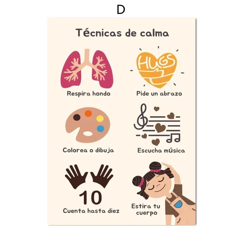 Boho Wall Art Number Alphabet Learning Poster Spanish Educational Posters And Prints Kids Toddler Playroom Decor Canvas Painting