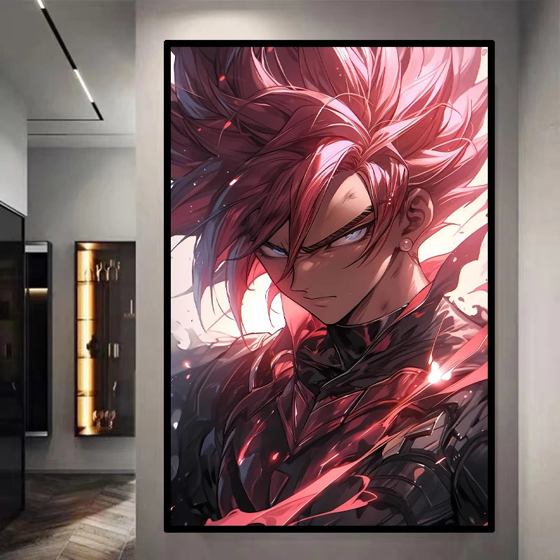Dragon Ball Decorative Painting Sun Wukong Super Saiyan Japanese Anime Hanging Picture Living Room Bedside Mural